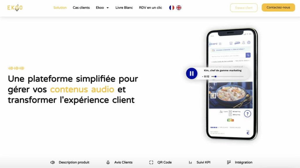 Plateforme Ekoo, pour contenus audio sur fiches produits e-commerce